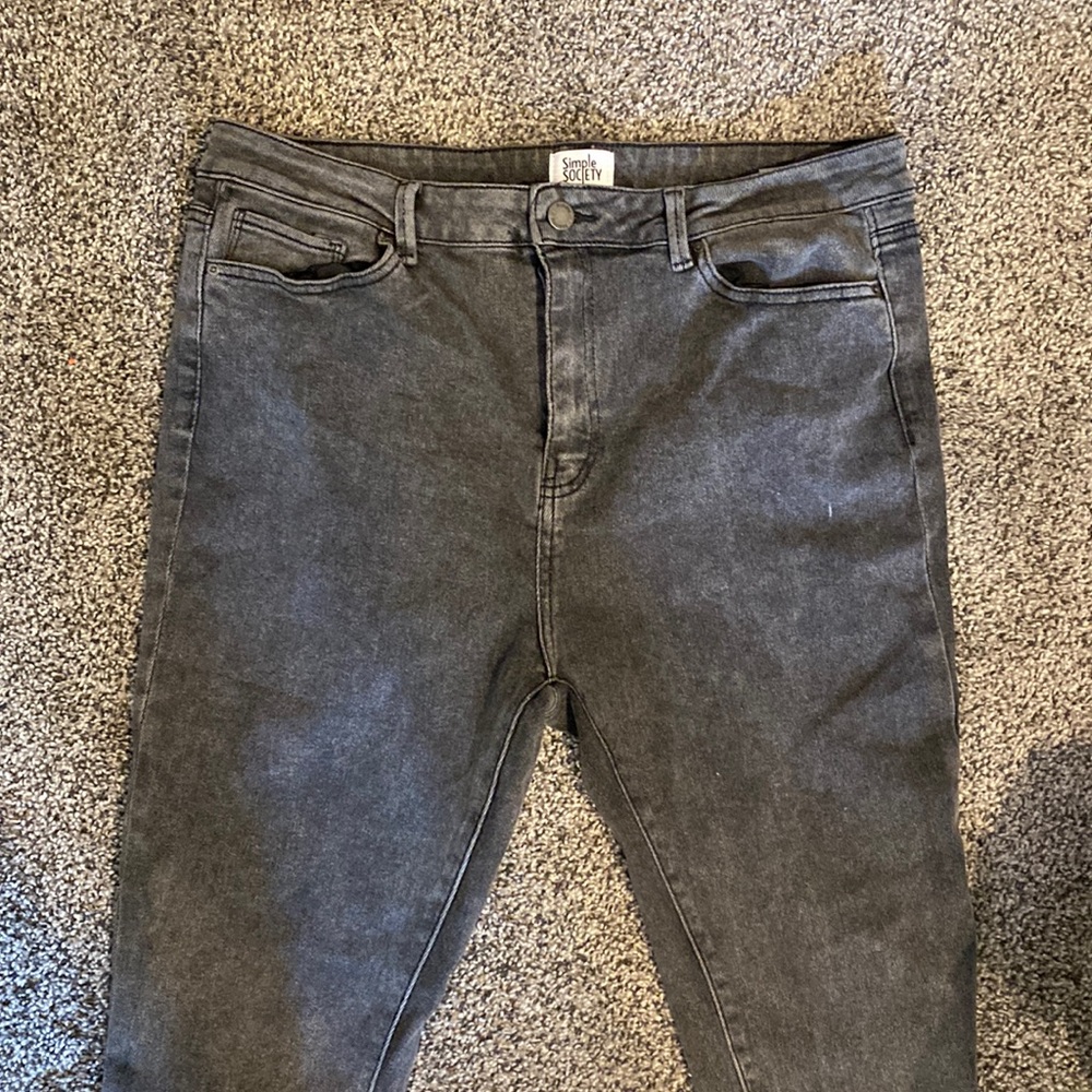 Grey/Black Skinny Jeans Size 17/33